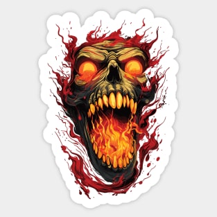 Skull Spitting Fire Sticker